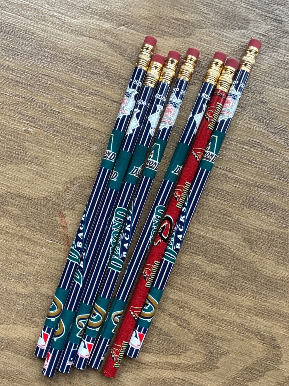 Vintage Arizona Diamondbacks Pencils 7 Total MLB Baseball Retro Unused  Erasers